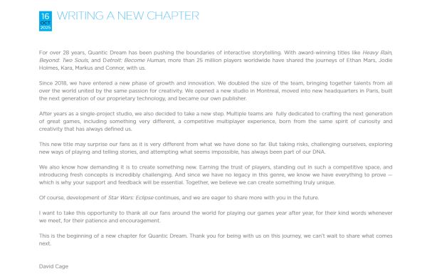 Дожили: авторы Heavy Rain объявили о разработке «соревновательной онлайн-игры»