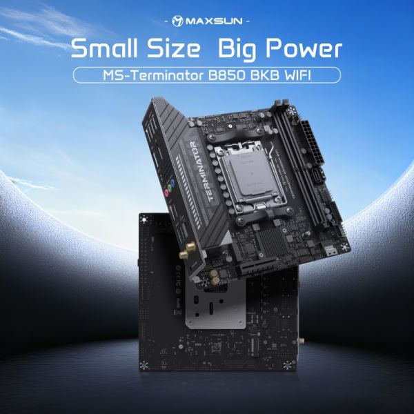 Maxsun представила компактную плату с изнаночным разъёмом для видеокарт — MS-Terminator B850 BKB WiFi