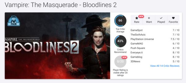 Проклятая вселенная: Критики громят Vampire: The Masquerade — Bloodlines 2
